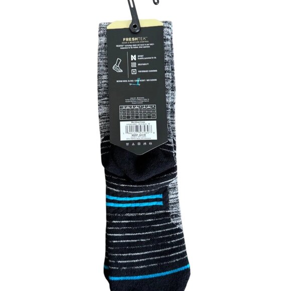 Stance Mid Wool Crew Socks Black Grey Stripe A458A24MID Merino FreshTek Infiknit - Picture 11 of 16